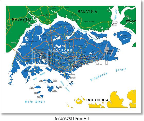 Singapore Map Vector at Vectorified.com | Collection of Singapore Map ...