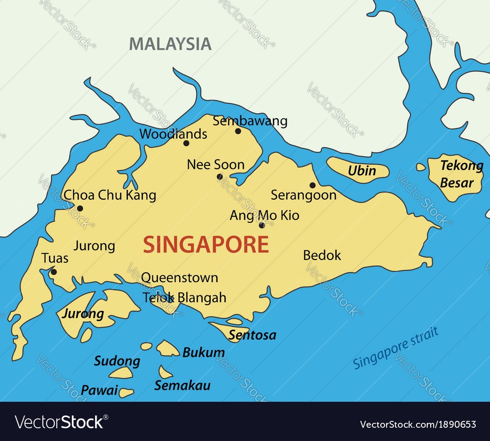 1000x899 Map Singapore U Republic Of Royalty Free Vector Image Gado Gado