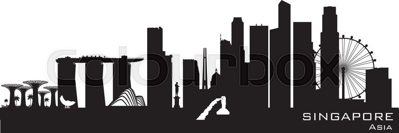 800x268 Singapore Skyline Detailed Vector Stock Vector Colourbox