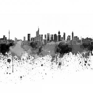 300x300 Stock Photo Singapore Skyline Black And White Vector Illustration