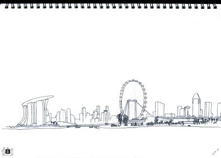 454x324 Singapore Skyline Vector