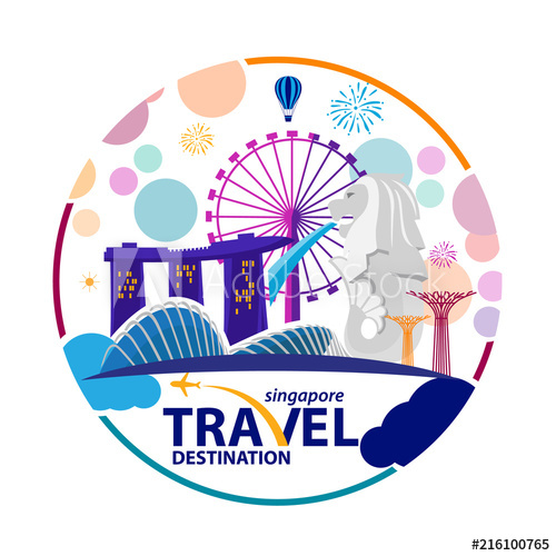 500x500 Singapore Travel Landmarks Vector And Illustration