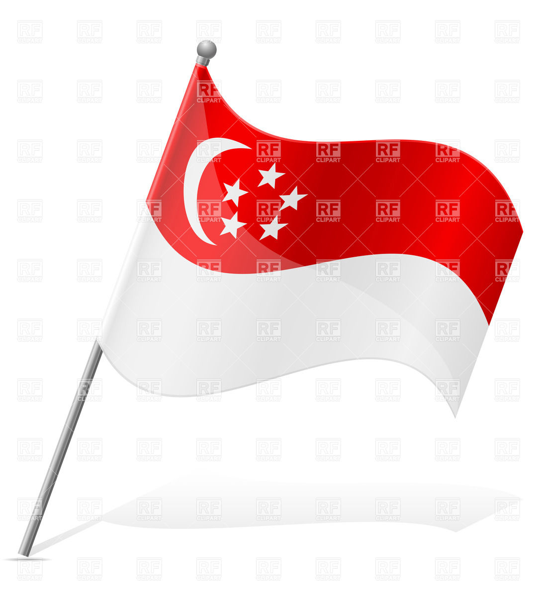 1086x1200 Wavy Flag Of Singapore Vector Image Of Signs, Symbols, Maps