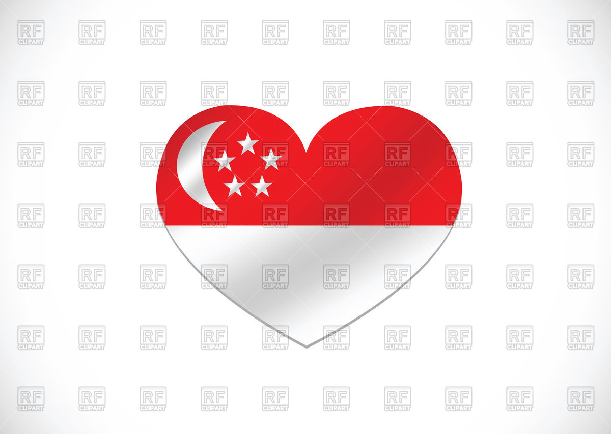 1200x853 Heart Shaped Flag Of Singapore Vector Image Of Signs, Symbols