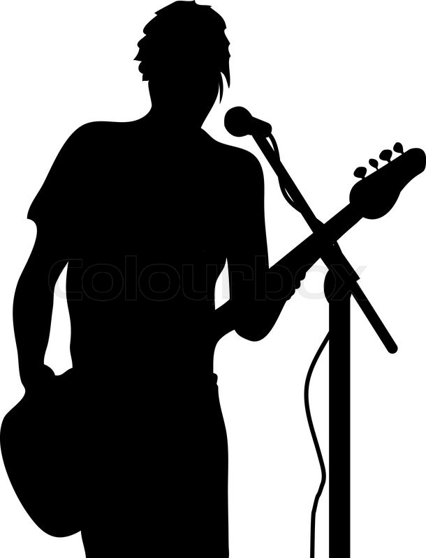 610x800 Vector Guitarist Silhouette Stock Vector Colourbox