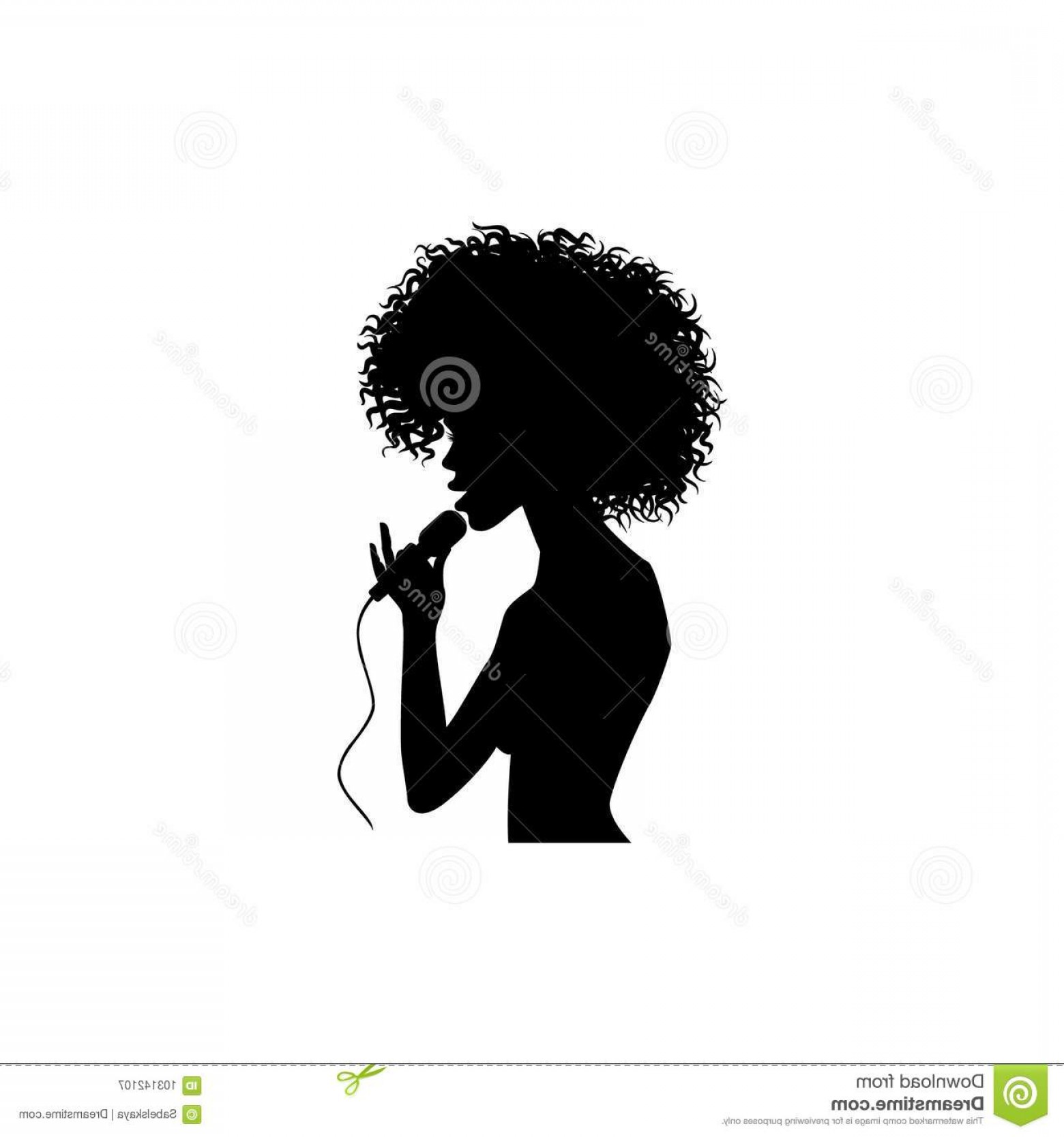 1560x1668 Vector Woman Singing Silhouette Set Afro American Portrait