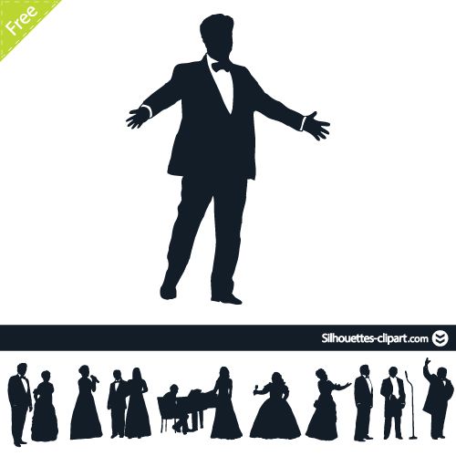 500x500 Opera Singer Vector Silhouette Silhouettes Opera Singers