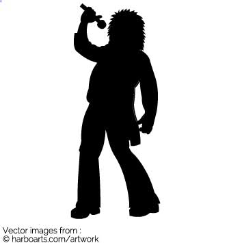 335x355 Download Glam Rock Star Singer Silhouette