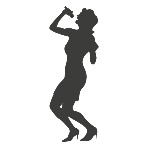 512x512 Female Singer Gray Silhouette
