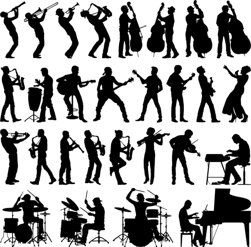 500x491 Huge Collection Of 'music Silhouette Vector' Download More Than