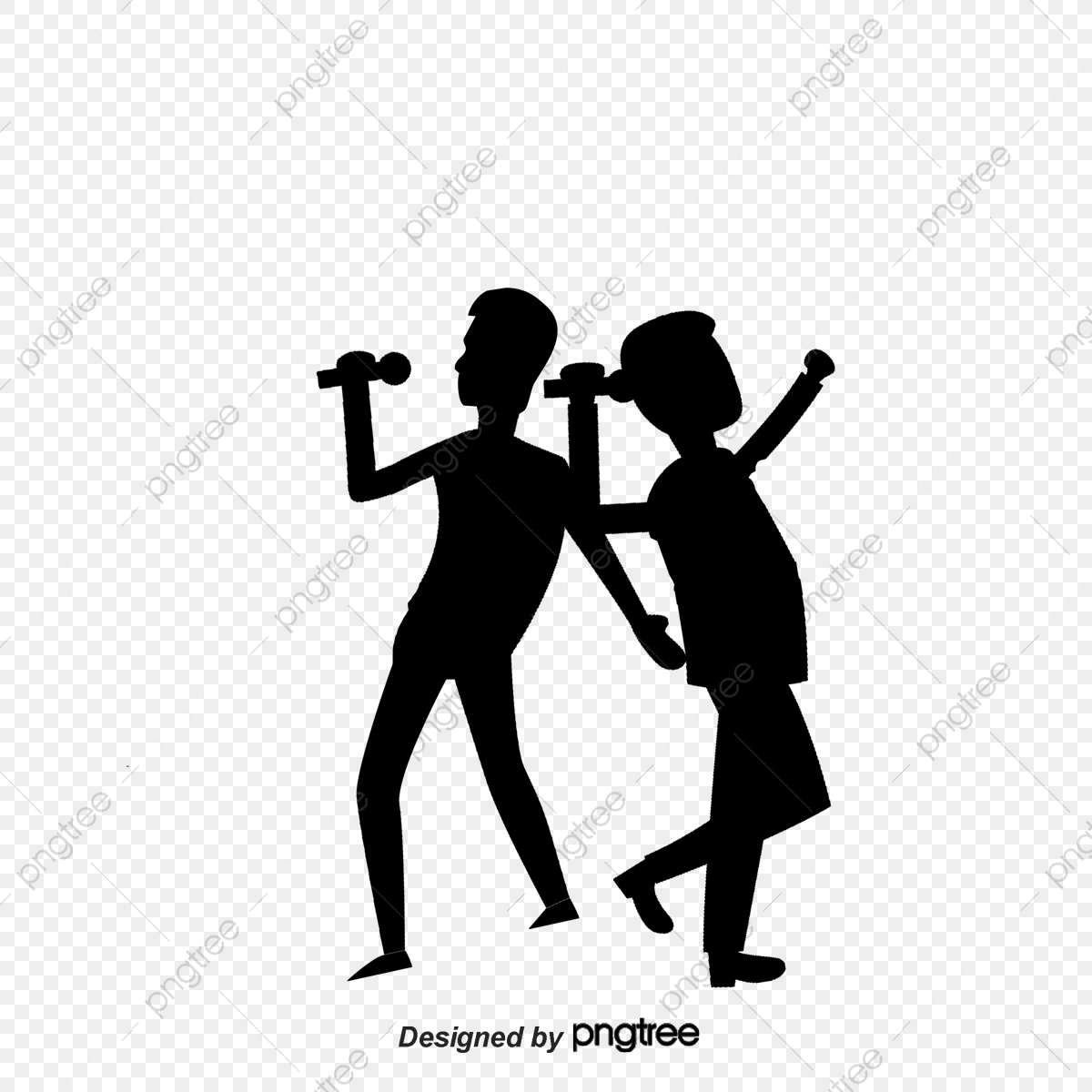 1200x1200 Silhouette Figures, Singing, Silhouette Vector, Figures Vector Png