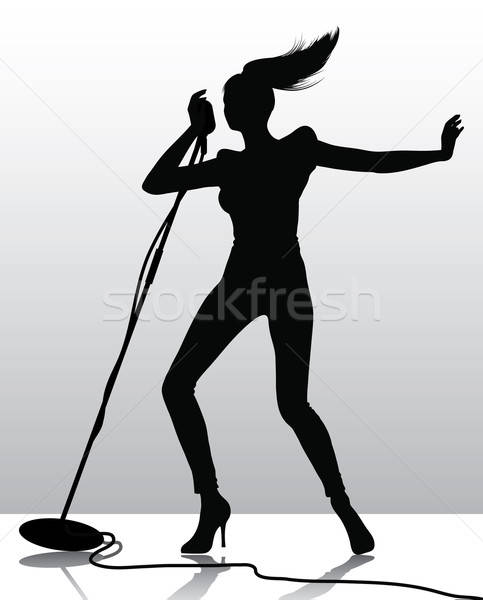 483x600 Singer Silhouette Vector Illustration Illustrart