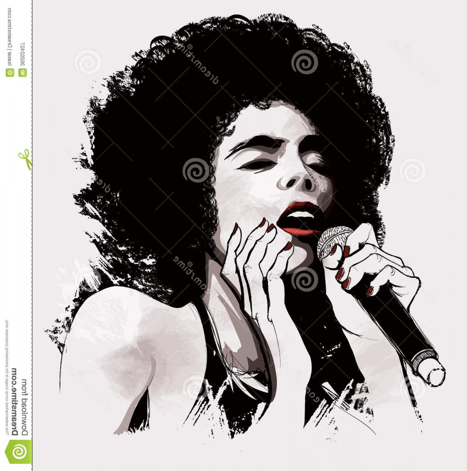 1550x1560 Royalty Free Stock Photography Afro American Jazz Singer Vector