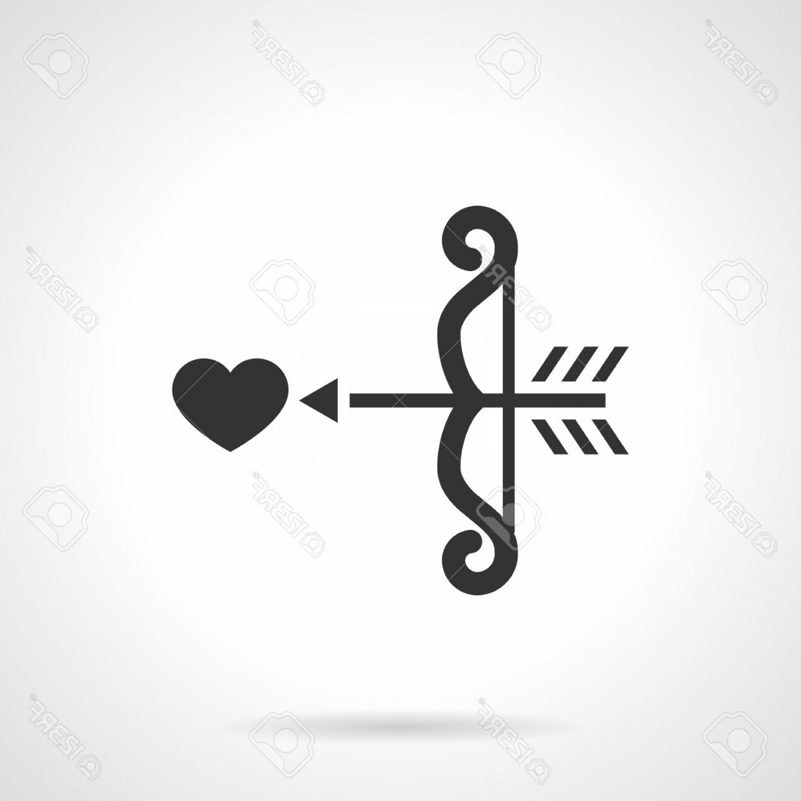 Photostock Vector Curved Cupid Bow With Arrow Aiming Heart Amor 1560x1560 Photostock Vector Curved Cupid Bow With Arrow Aiming Heart Amor
