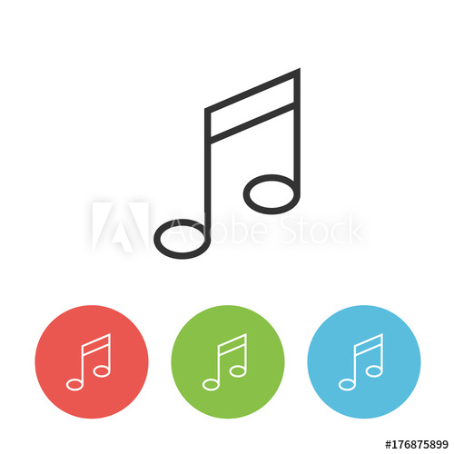 500x500 Musical Notes Vector Outline Single Icon