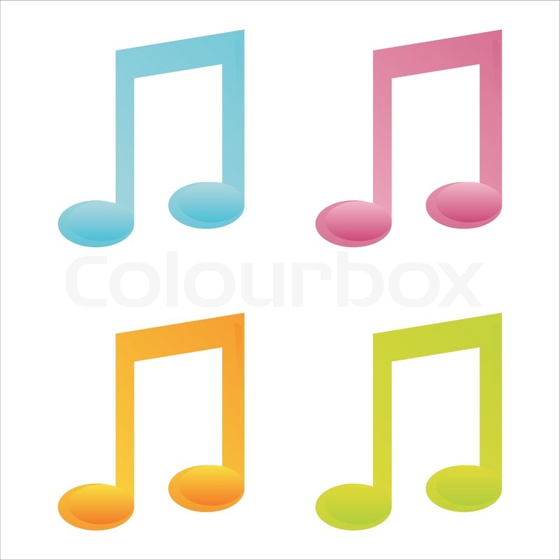 800x800 Set Of Colorful Musical Note Icons Stock Vector Colourbox