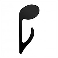 200x200 Single Music Note Free Vector
