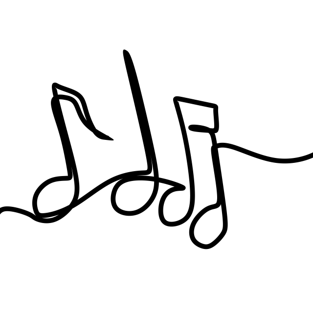 640x640 Whole Note Vector Illustration With Single One Continuous Line Art