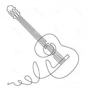 300x300 Jazz Guitar On Paper Background With Music Notes Vector Wallkeeper