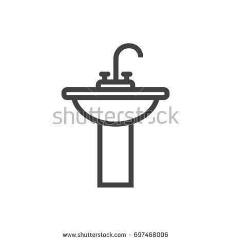 Kitchen Sink Outline Vector 450x470 Kitchen Sink Outline Vector