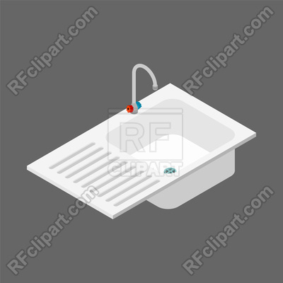 Kitchen Sink Isometry Isolated Vector Image Of Icons And Emblems 400x400 Kitchen Sink Isometry Isolated Vector Image Of Icons And Emblems