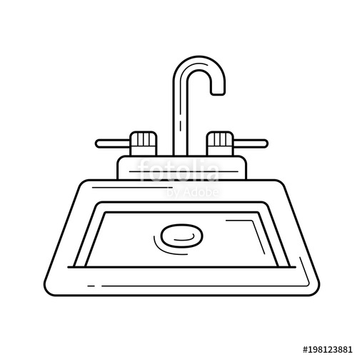 Sink Vector Line Icon Isolated On White Background Sink Line Icon 500x500 Sink Vector Line Icon Isolated On White Background Sink Line Icon