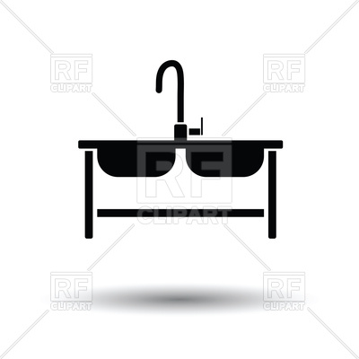 Double Sink Icon With Shadow Vector Image Of Icons And Emblems 400x400 Double Sink Icon With Shadow Vector Image Of Icons And Emblems