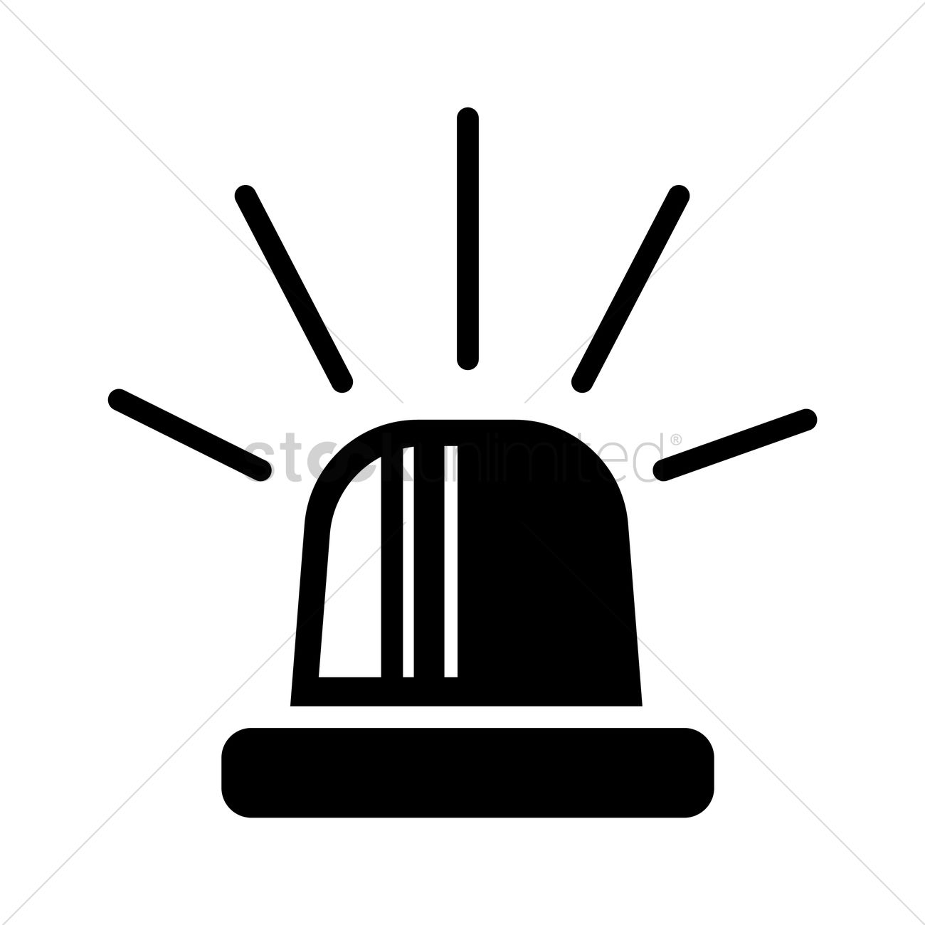 Police Siren Vector Image 1300x1300 Police Siren Vector Image