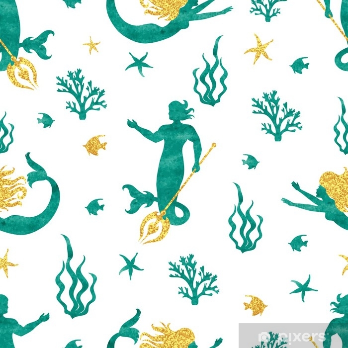Vinilo Pixerstick De Acuarela Merman Y Sirena Vector De 700x700 Vinilo Pixerstick De Acuarela Merman Y Sirena Vector De