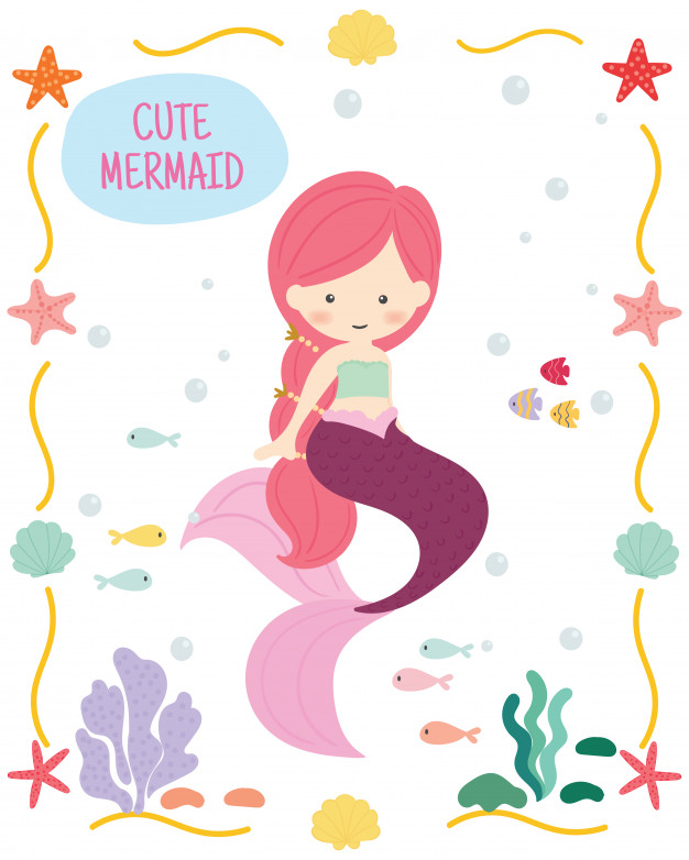 626x782 Cute Mermaid Vector Vector Premium Download