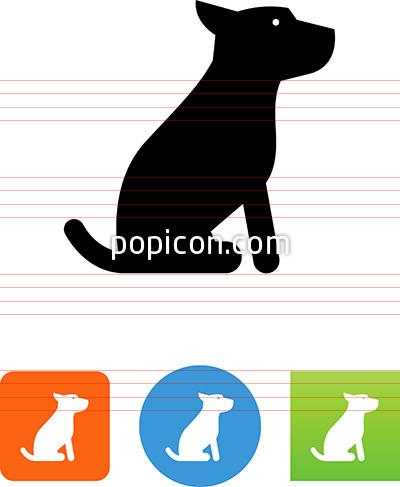 Vector Sitting Dog Icon 400x487 Vector Sitting Dog Icon