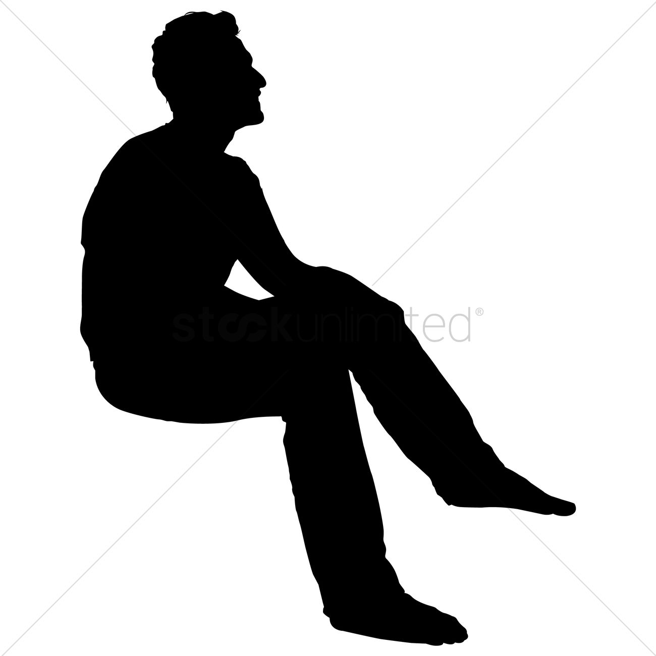 1300x1300 Silhouette Of A Man Sitting Vector Image