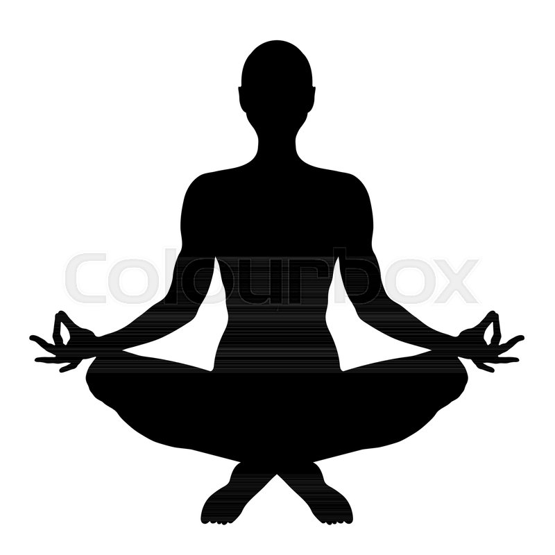 800x800 Yoga, Figure Of A Man Sitting In A Stock Vector Colourbox
