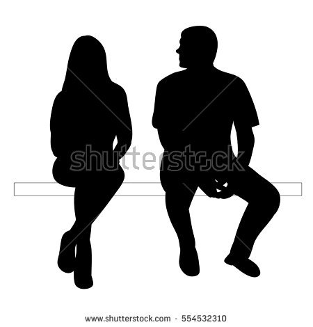 450x470 Man And Woman Sitting Silhouette