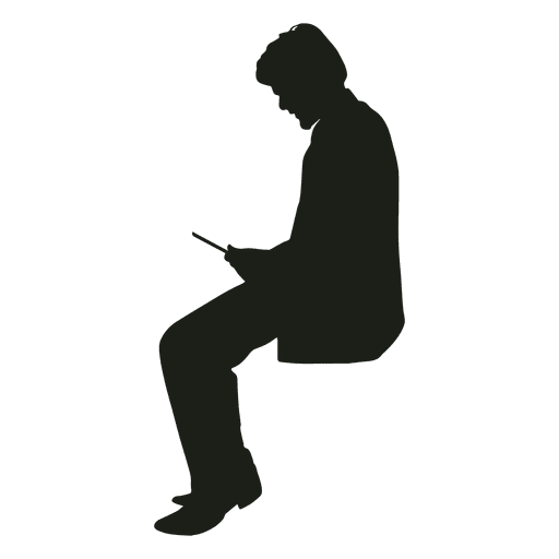 512x512 Man With Phone Sitting Silhouette