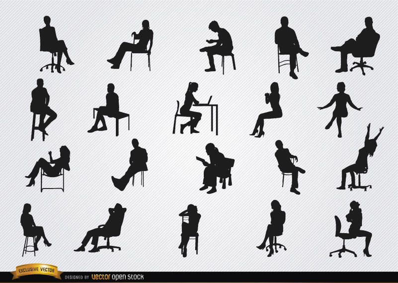801x570 People Sitting In Chairs Silhouettes