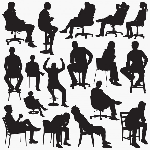 626x626 Sitting Silhouettes Vector Premium Download