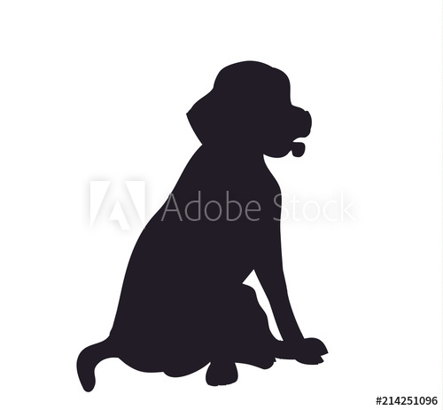 500x462 Dog Sitting, Silhouette, Vector