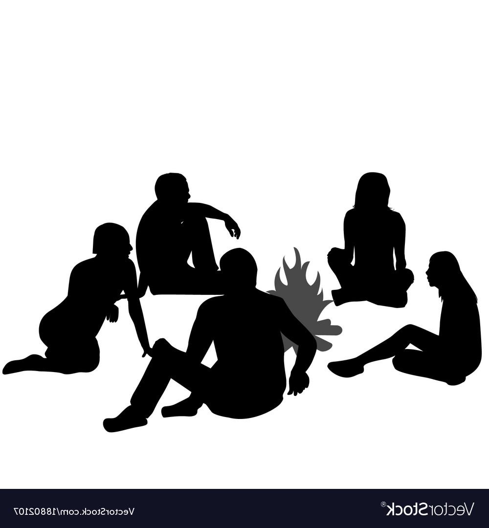 1000x1080 Hd Group Of People Sitting Silhouette Pictures Free Vector Art