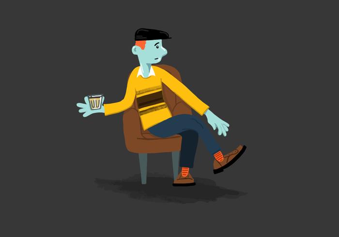 Relaxed Man Sitting Vector 700x490 Relaxed Man Sitting Vector