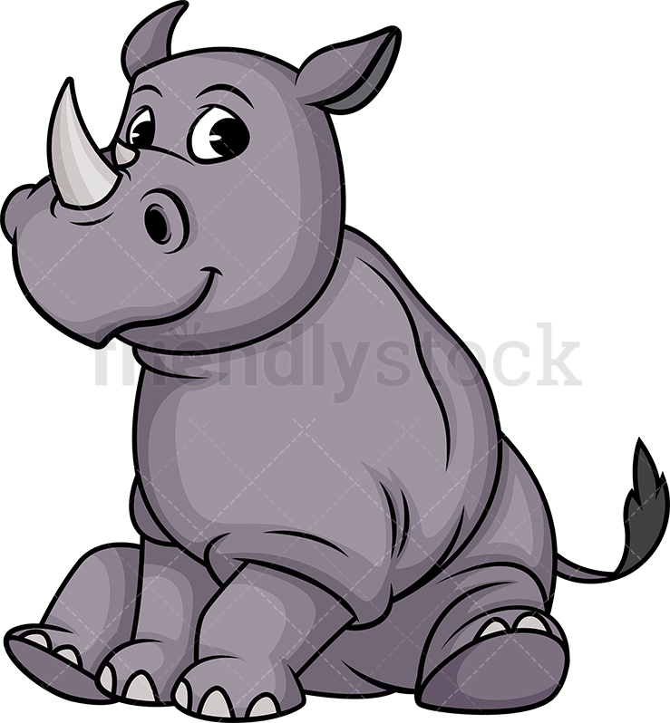 Cute Rhino Sitting Cartoon Clipart Vector 739x798 Cute Rhino Sitting Cartoon Clipart Vector
