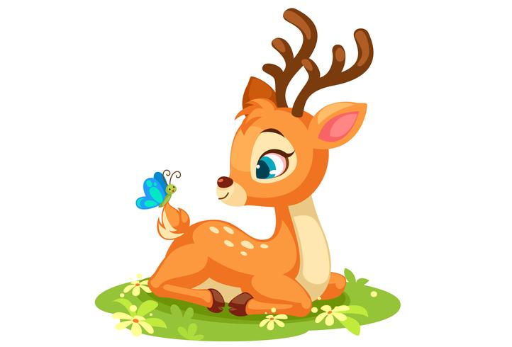 Cute Baby Deer Sitting Vector 722x490 Cute Baby Deer Sitting Vector
