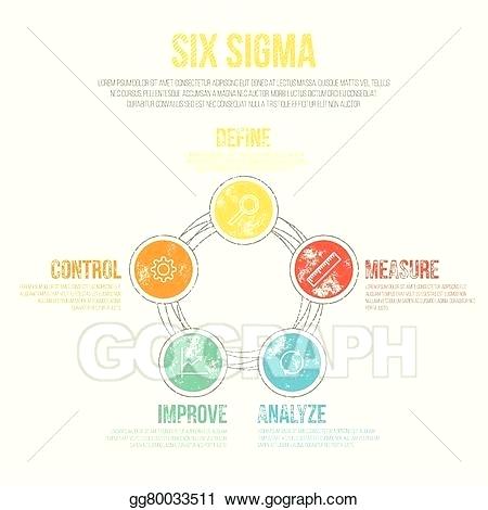 450x470 Six Sigma Project Management Diagram Template Vector Illustration