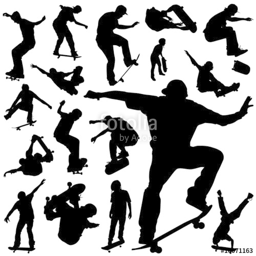 500x500 Skateboarding Silhouette Vector Stock Image And Royalty Free
