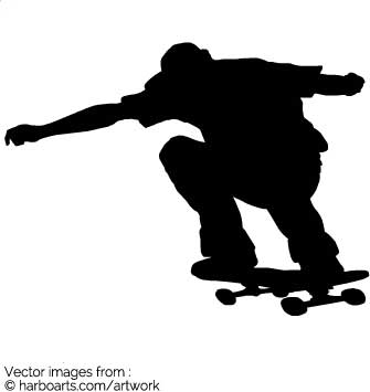 Skateboard Silhouette Vector at Vectorified.com | Collection of ...