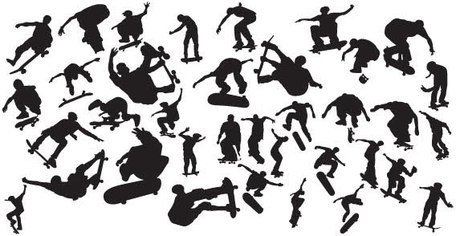 456x236 Free Skateboard Silhouettes Clipart And Vector Graphics