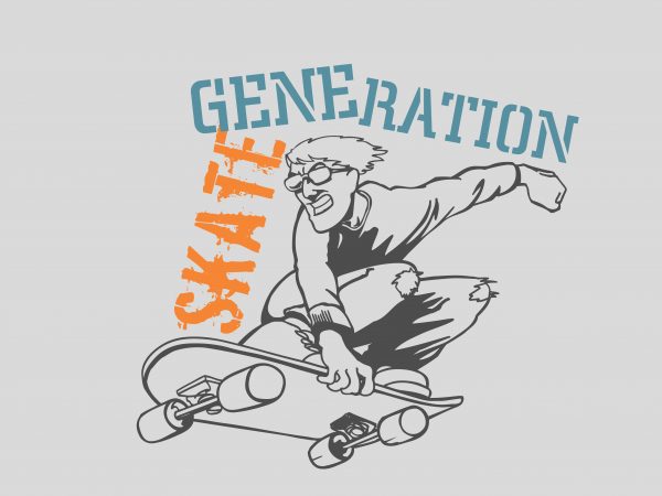600x450 Skate Generation T Shirt Template Vector