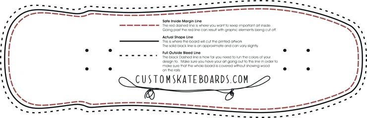 740x239 Skateboard Template Skate Board Deck Art