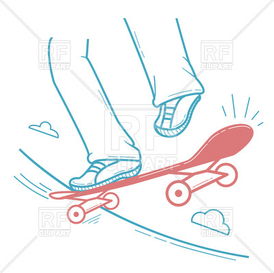 400x398 Icon Of Skateboarder Doing A Jumping Trick, Legs Riding Skateboard