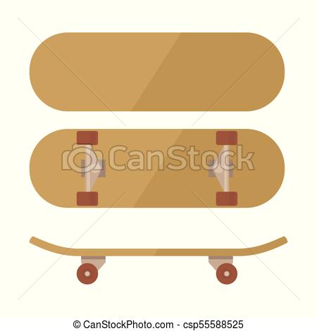 450x470 Skateboard Vector Illustration Isolated On White Background Vector
